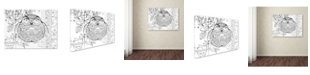 Trademark Global Oxana Ziaka 'Judaica Folk Owl - Outline' Canvas Art - 19" x 14" x 2"